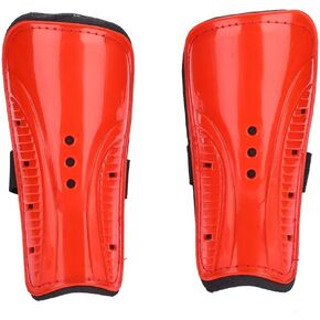 1 Pair Adult Youth Child Soccer Shin Guards, Lightweight and Breathable Football Shinguards Soccer Ball Shin Pads Sports Legs Protector Dual Strap Design for Kids Teenager 4 Colors(Red)