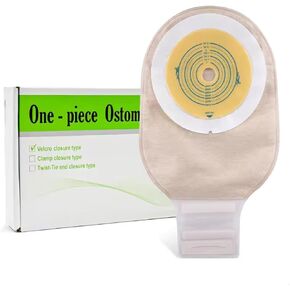 Premiers 20 PCS Colostomy Bags,Ostomy Supplies,One Piece Drainable Pouch up to 2.51"", Beige Ostomy Pouch with Closure for Ileostomy Stoma Care, Cut-to-Fit