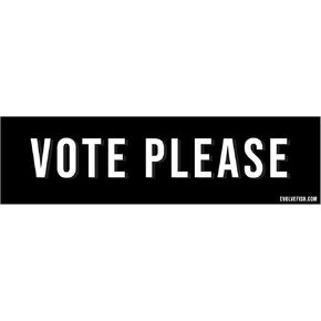 EvolveFISH Vote Please Bumper Sticker - [11'' x 3'']