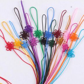 FZBNSRKO Handmade Chinese Knots,100pcs Handmade Chinese Knot with Satin Silk Made Chinese Knots Hanging Decorations for Chinese Spring Festival Hanging Decor(Random Color)