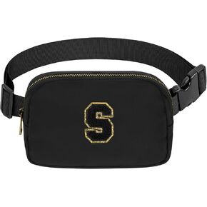 Birthday Gifts Initial Letter Fanny Pack Graduation Christmas Gift for 4 5 6 7 8 9 10 11 12 Year old Girls Teen Cute Daughter Sister Trendy Stuff Small Pack Black Letter S
