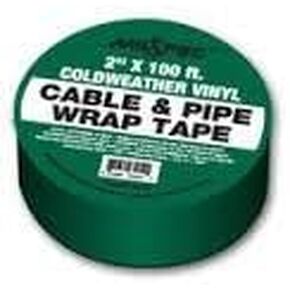 COLDWEATHER VINYL CABLE & PIPE WRAP TAPE 10 MILS 2" x 100ft. GREEN(1 ROLL)