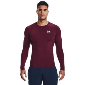 Under Armour HeatGear Armour Mens Long Sleeve 4XLT Maroon-White