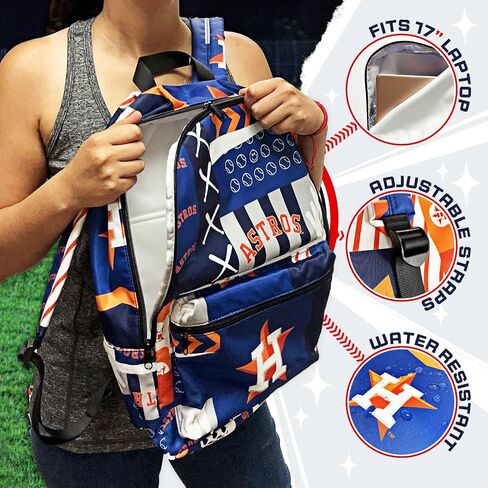 حقيبة ظهر كاملة الحجم من مجموعة Pro Specialities Group Houston Astros، سلع هدايا مرخصة لمحبي Astros TM1883 (حقائب البالغين من سلسلة الشوارع) بضائع هيوستن للنساء in Saudi Arabia