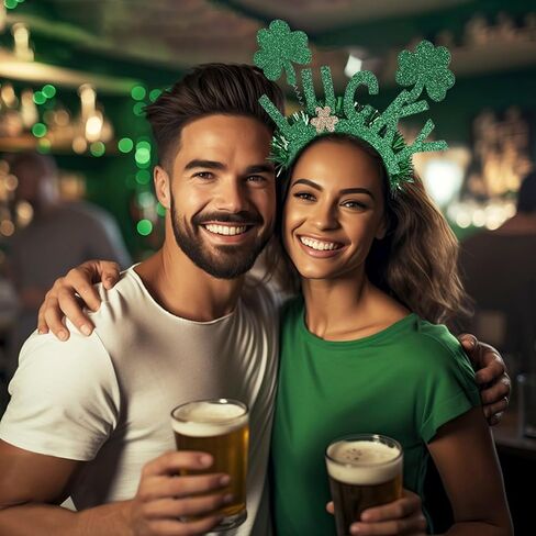 Totelux عيد القديس باتريك عقال البرسيم الأخضر الشعر الفرقة بريق شامروك اكسسوارات الشعر للنساء الفتيات الأيرلندية احتفالي زي اكسسوارات الديكور موكب لوازم الحفلات in Saudi Arabia