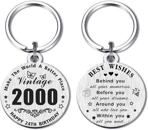 Resdink 25th Birthday Gifts for Women Men - 2024 Keychain for 25 Years old Her Him Birthday Present, Happy 25th Bady Key Chain in Saudi Arabia