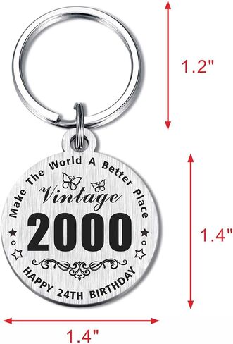 Resdink 25th Birthday Gifts for Women Men - 2024 Keychain for 25 Years old Her Him Birthday Present, Happy 25th Bady Key Chain in Saudi Arabia