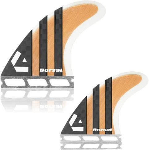 زعانف لوح التزلج DORSAL رباعية مكونة من 4 مجموعات من ألياف الخيزران المتوافقة مع المستقبل مع سداسي الكربون in Kuwait