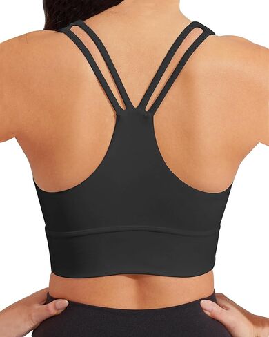 حمالة صدر رياضية للنساء من XUNYU على شكل حرف Y من الخلف، قطع علوية للتمرين من الخلف، ذات تأثير عالي، يوغا تانك Strappy، قطعة علوية قصيرة مدمجة في حمالات الصدر in Kuwait
