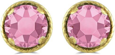 Jewelili 10K Yellow Gold 5 MM Round Cubic Zirconia Stud Earrings in Kuwait