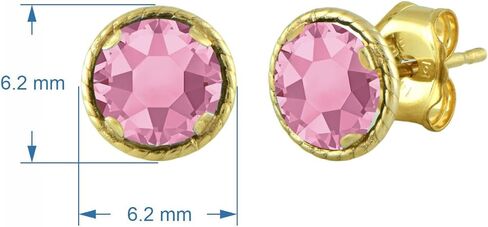 Jewelili 10K Yellow Gold 5 MM Round Cubic Zirconia Stud Earrings in Kuwait