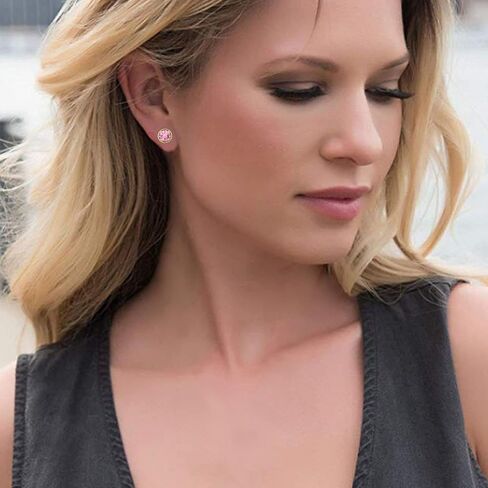 Jewelili 10K Yellow Gold 5 MM Round Cubic Zirconia Stud Earrings in Kuwait