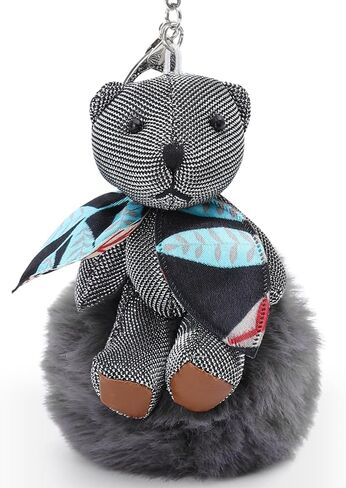 Mystery Flower Fragrance Keychain: Solid Aromatherapy for Closet, Car & Home - Dangling Pendant Deodorizer & Air Freshener - Cute bear (Grey bear) in Saudi Arabia