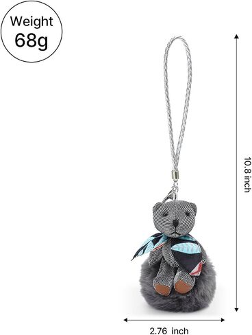 Mystery Flower Fragrance Keychain: Solid Aromatherapy for Closet, Car & Home - Dangling Pendant Deodorizer & Air Freshener - Cute bear (Grey bear) in Saudi Arabia