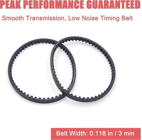 قطعتان من حزام التوقيت 174-3M - 58 سنًا، حزام مطاطي أسود مسنن، حزام محرك مسنن 0.118 بوصة/ 3 مم، مناسب للمكانس الكهربائية والمزيد in Kuwait