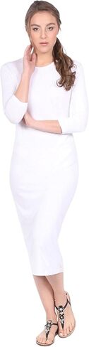 Kosher Casual Women's Modest Knee Length 3-4 Sleeve Layering Midi Dress in Saudi Arabia
