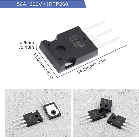 إنشاء فكرة 5X N-Channel IRFP260 MOSFET Transistor ESD مُصنف TO-247 50A 200V 3Pin قوة مقوم دولية للصناعة المنزلية وDIY in Kuwait