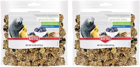 Kaytee Granola Bites with Super Foods Granola Bites and Flax for Pet Birds Conure, Cockatiel, Lovebird, Parakeet, Amazon, African Grey, Ecletus, Pionus, Cockatoos and Macaws, 4.50 Ounce (Pack of 1) in Saudi Arabia