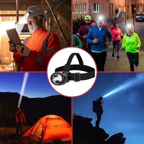 High Lumens LED Mining Headlamp with Hat - Waterproof, Durable, Long-Lasting Rechargeable Headlight, Adjustable Strap, Perfect for Miners Camping Hiking (KL3.0 Black-Red Button with Hat) in Saudi Arabia