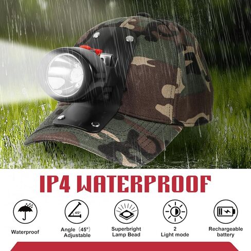High Lumens LED Mining Headlamp with Hat - Waterproof, Durable, Long-Lasting Rechargeable Headlight, Adjustable Strap, Perfect for Miners Camping Hiking (KL3.0 Black-Red Button with Hat) in Saudi Arabia