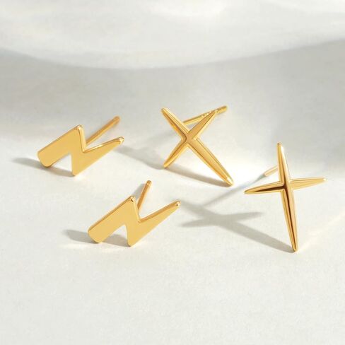 MEVECCO Stud Earrings for Women Dainty 18k Gold Hypoallergenic Stud Earrings Sets for Multiple Piercing Small Stud Earrings Gift for Her in Kuwait