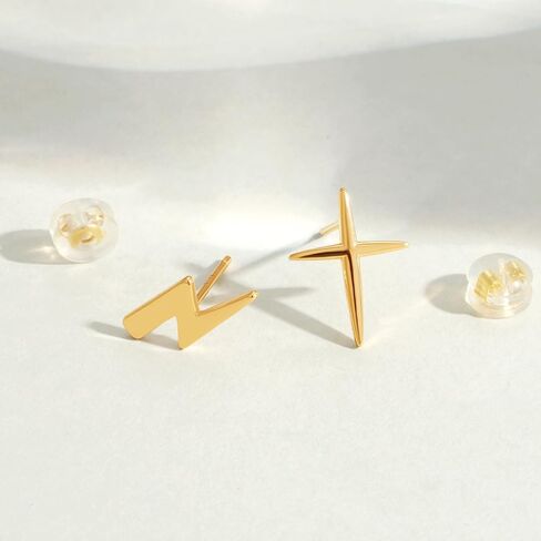 MEVECCO Stud Earrings for Women Dainty 18k Gold Hypoallergenic Stud Earrings Sets for Multiple Piercing Small Stud Earrings Gift for Her in Kuwait