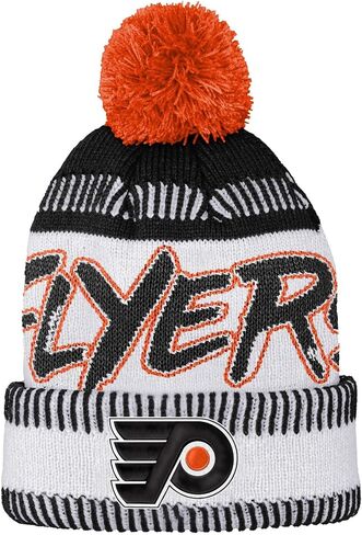 Outerstuff NHL Kids Youth 8-20 مرخصة رسميًا بشعار فريق السيناريو للطقس البارد قبعة صغيرة in Kuwait