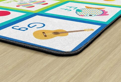 سجادة رائدة على شكل تلميذة على شكل قوس قزح الأبجدية متقاطعة مع صلصة التفاح في الفصل الدراسي سجادة للتعلم في الفصول الدراسية الداخلية أو سجادة لعب تعليمية لغرفة نوم الأطفال، مقاس 7'6 بوصة × 12 بوصة، متعددة الألوان in Kuwait