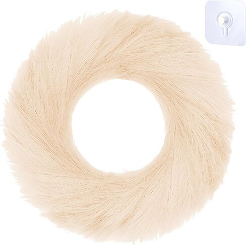Boho Pampas Grass Wreaths with Hanger, 30 inch Extra Large Beige Pampas Wreaths for Front Door & Windows, All Season Nearly Natural Fake Pampas Grass Garland for Farmhouse, Home Décor in Saudi Arabia