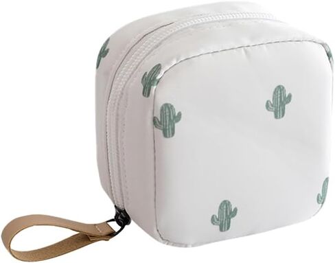 GSHLLO Sanitary Napkin Storage Bag Menstrual Pad Zipper Bag Portable Period Kit Bag Tampon Storage Pouch Cosmetic Organizer Pouch for Teen Girls Women Cactus in Saudi Arabia