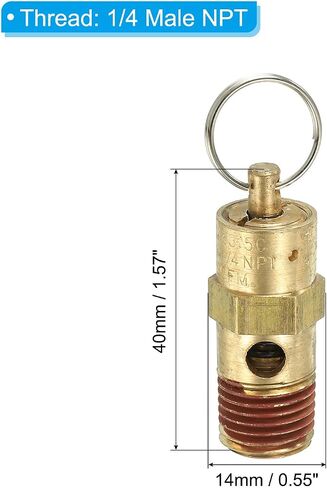 PATIKIL 1/4" Male NPT Safety Valve, 8 Pack Air Pressure Release Valve for Air Compressor, 165PSI Set Pressure in Saudi Arabia