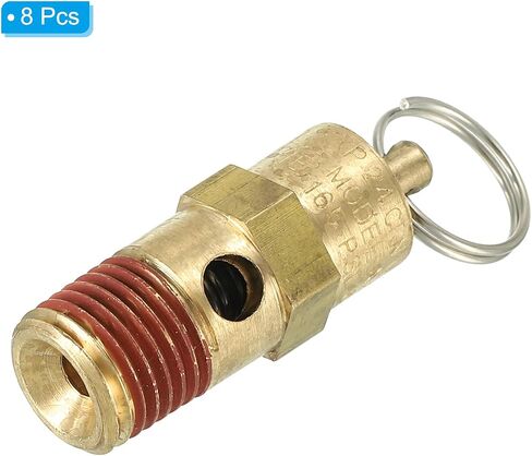 PATIKIL 1/4" Male NPT Safety Valve, 8 Pack Air Pressure Release Valve for Air Compressor, 165PSI Set Pressure in Saudi Arabia