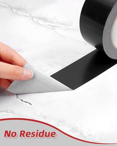 شريط لاصق عالي التحمل، 5 عبوات، 150 ياردة، شريط لاصق أسود، 9 مل، مرن بدون بقايا، قيمة مجمعة غير عاكسة للإصلاحات الداخلية والخارجية، الاستخدام الصناعي الاحترافي (2 بوصة × 30 ياردة لكل لفة) in Kuwait