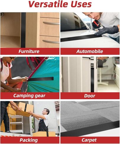 شريط لاصق عالي التحمل، 5 عبوات، 150 ياردة، شريط لاصق أسود، 9 مل، مرن بدون بقايا، قيمة مجمعة غير عاكسة للإصلاحات الداخلية والخارجية، الاستخدام الصناعي الاحترافي (2 بوصة × 30 ياردة لكل لفة) in Kuwait