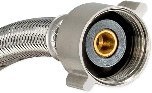 Eastman 12 Inch Flexible Toilet Connector, 7/8 Inch Ballcock x 1/2 Inch FIP, Stainless Steel Braided Supply Line, 48084 in Saudi Arabia