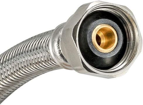 Eastman 12 Inch Flexible Toilet Connector, 7/8 Inch Ballcock x 1/2 Inch FIP, Stainless Steel Braided Supply Line, 48084 in Saudi Arabia