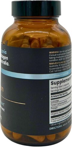 Organic Collagen Australia Full Body Support Pure Collagen Capsules Keto-Friendly for Support, 120 Count in Saudi Arabia