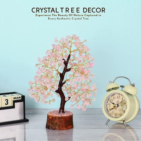 Rose Quartz Crystal Tree - Gemstone Bonsai Love Tree - Fengshui Crystal for Postive Energy - Crystal Gift For Women - Feng Shui Crystal Money Tree - Crystal Quartz Tree - Pink Decor - Zen Good Luck in Saudi Arabia