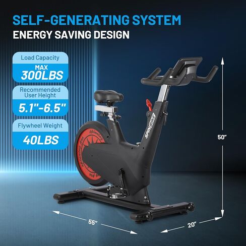 Exercise Bike, Adjustable Magnetic/Brake Pad Resistance Silent Belt Drive, Indoor Cycling Bike, Fitness Stationary Bike with 300lbs Weight Capacity, Cycle Bike with Ipad Mount & Exclusive App & Self-Powered in Saudi Arabia
