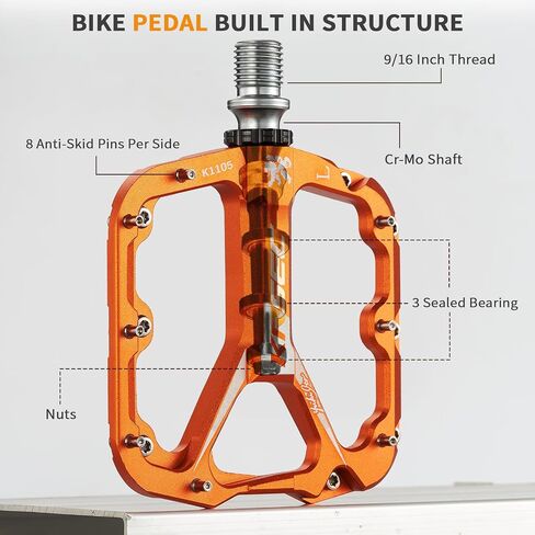 Bike Pedals Mountain Bike Pedal Nylon Fiber Non-Slip 9/16 inch Lightweight Bicycle Platform Flat Pedal for BMX MTB Adult Road Bike Universal in Saudi Arabia