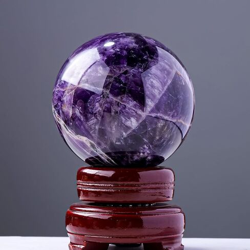 Apengshi Dream Amethyst Crystal Ball Natural Purple Crystal Sphere Healing Stones for Decoration Divination Meditation FengShui in Saudi Arabia