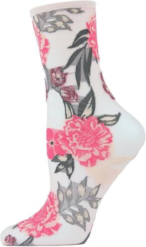 MeMoi Botanic Bunches Sheer See-Through Anklet Socks in Saudi Arabia