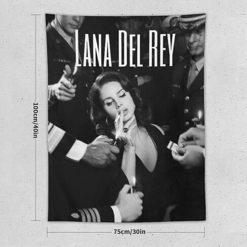 CoolTapestry Lana Del Rey نسيج خمر أبيض وأسود نسيج لغرفة النوم الجمالية المفروشات جدار ديكور معلق لغرفة المعيشة 30 بوصة × 40 بوصة، نمط-2 in Saudi Arabia