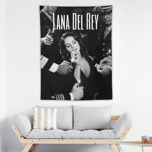 CoolTapestry Lana Del Rey نسيج خمر أبيض وأسود نسيج لغرفة النوم الجمالية المفروشات جدار ديكور معلق لغرفة المعيشة 30 بوصة × 40 بوصة، نمط-2 in Saudi Arabia