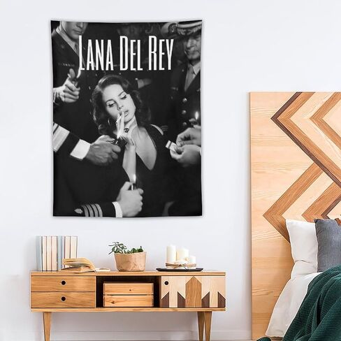 CoolTapestry Lana Del Rey نسيج خمر أبيض وأسود نسيج لغرفة النوم الجمالية المفروشات جدار ديكور معلق لغرفة المعيشة 30 بوصة × 40 بوصة، نمط-2 in Saudi Arabia