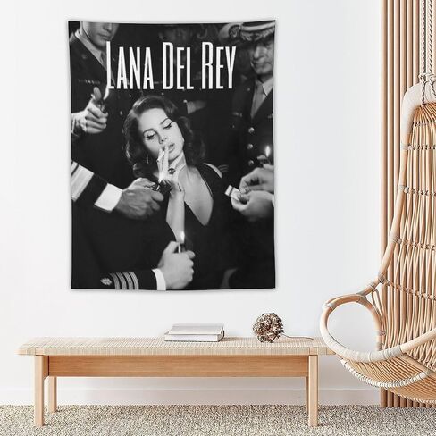 CoolTapestry Lana Del Rey نسيج خمر أبيض وأسود نسيج لغرفة النوم الجمالية المفروشات جدار ديكور معلق لغرفة المعيشة 30 بوصة × 40 بوصة، نمط-2 in Saudi Arabia