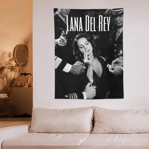 CoolTapestry Lana Del Rey نسيج خمر أبيض وأسود نسيج لغرفة النوم الجمالية المفروشات جدار ديكور معلق لغرفة المعيشة 30 بوصة × 40 بوصة، نمط-2 in Saudi Arabia