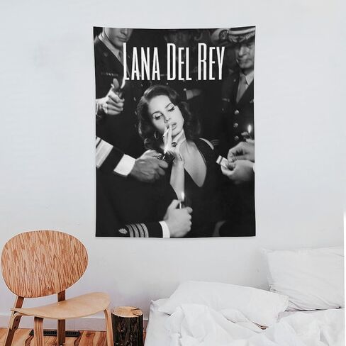 CoolTapestry Lana Del Rey نسيج خمر أبيض وأسود نسيج لغرفة النوم الجمالية المفروشات جدار ديكور معلق لغرفة المعيشة 30 بوصة × 40 بوصة، نمط-2 in Saudi Arabia