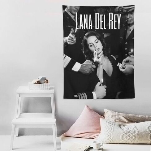 CoolTapestry Lana Del Rey نسيج خمر أبيض وأسود نسيج لغرفة النوم الجمالية المفروشات جدار ديكور معلق لغرفة المعيشة 30 بوصة × 40 بوصة، نمط-2 in Saudi Arabia