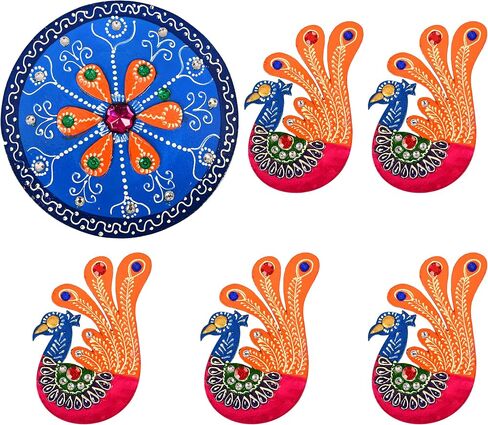 الطاووس الخشبي مصمم الطابق رانجولي القابل لإعادة الاستخدام خشب رانجولي الهندي التقليدي ديكور المنزل هدية للمنزل الداخلي أرضية الديكور مهرجان الزينة والهدايا in Saudi Arabia